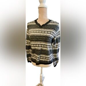 St. John's Bay Black and White Washable Wool Sweater